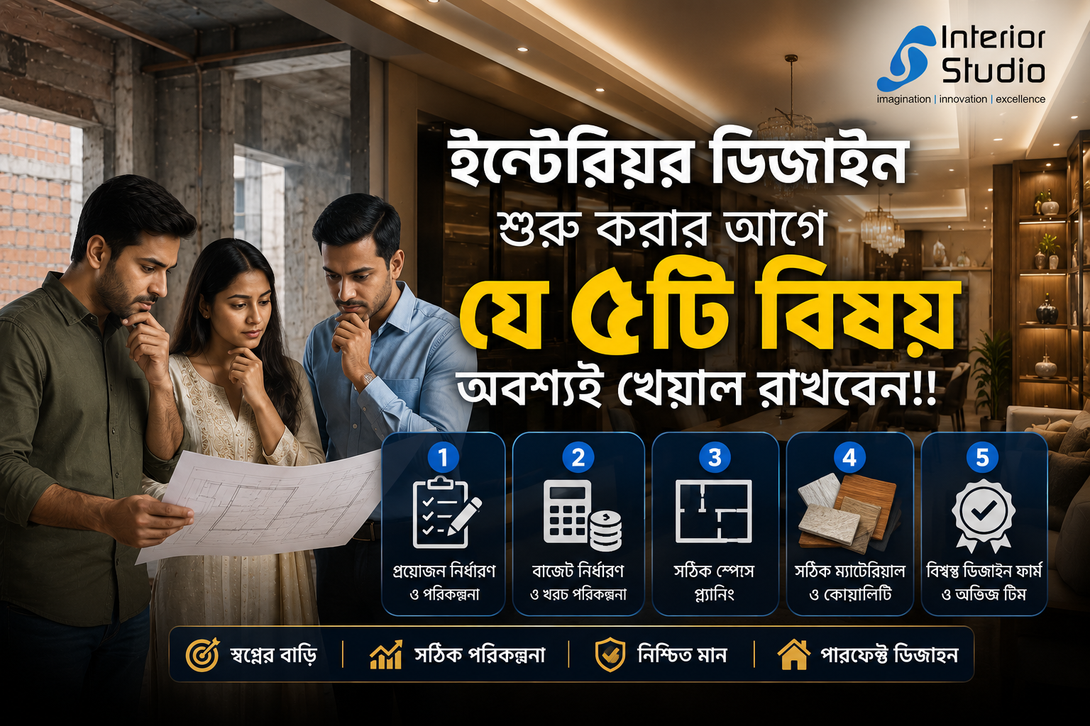 Interior Design শুরু করার আগে ৫টি গুরুত্বপূর্ণ বিষয়
